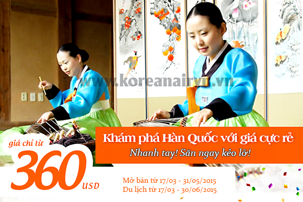 Khuyến mãi vé máy bay đi Seoul từ Sài Gòn giá chỉ 360 USD