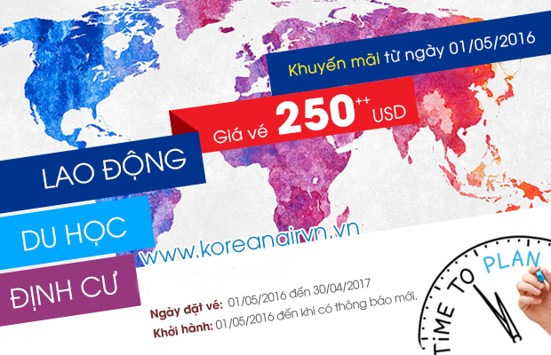 Giá vé hấp dẫn từ 250 USD dành cho định cư, du học, lao động ở Nhật-Hàn-Mỹ