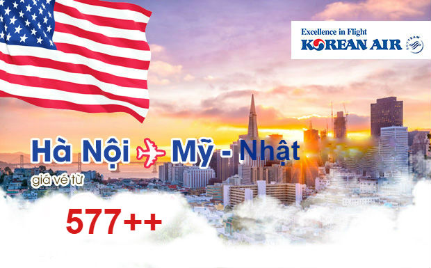 Korean Air ưu đãi đi Nhật và Mỹ chỉ từ 577 USD